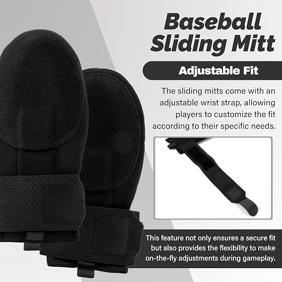 Baseball Sliding Mitt Universal Right or Left Hand Baseball Sliding Glove Sliding Mitt Youth & Adult Sizes,Neoprene,Adjustable Wrist Compression Strap