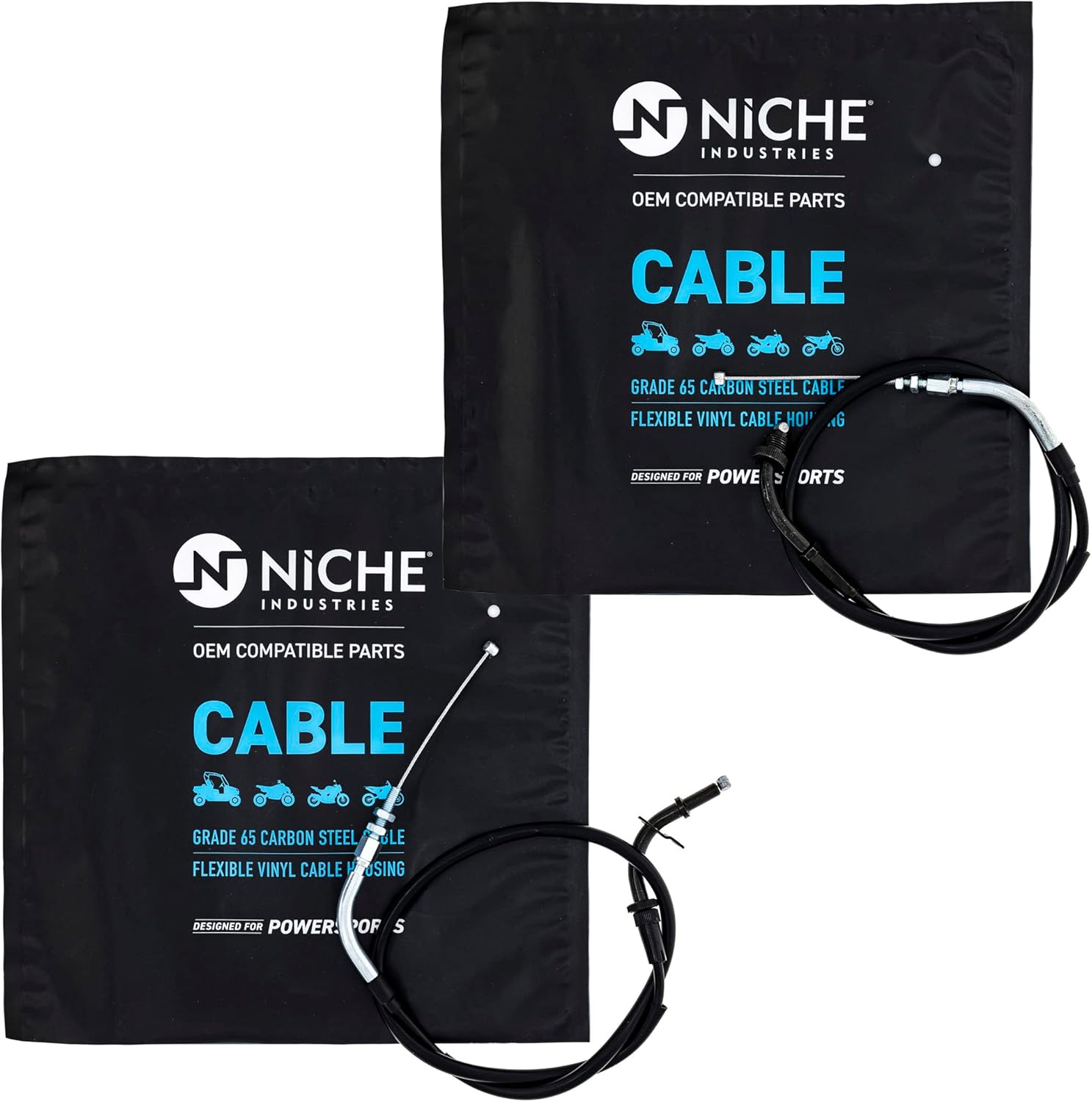 NICHE Push Pull Throttle Cable Set for Suzuki GSXR1100W 58300-17E10 58300-08F00