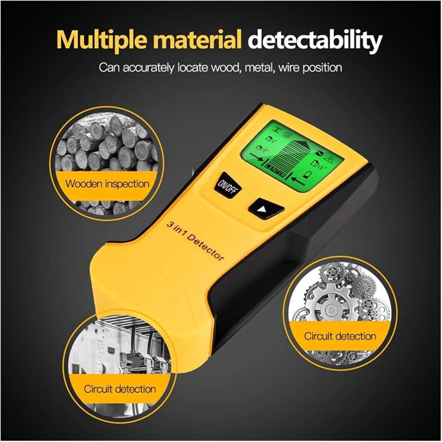 Stud Finder, Stud Finder Wall Scanner Wall Scanner Wall Detector Metal Wood Studs AC Voltage Live Wire Detect