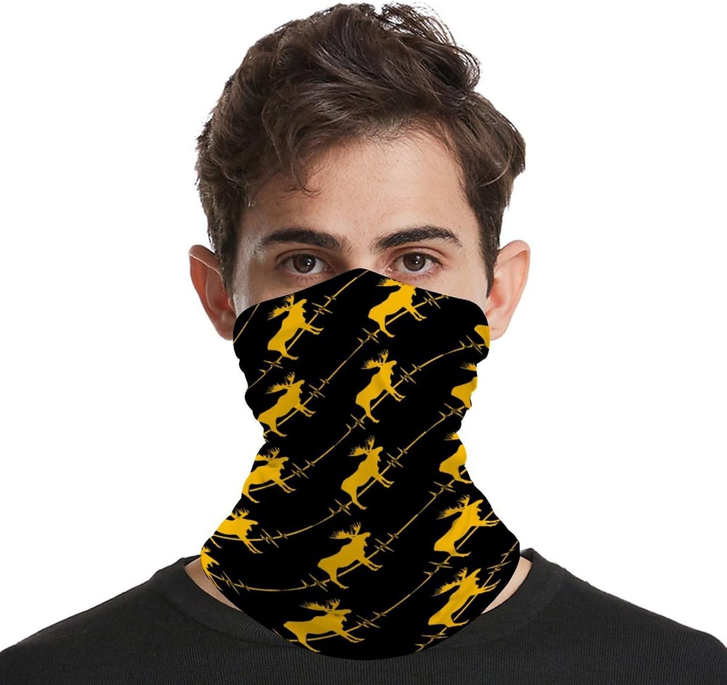 Moose Heartbeat Face Cover Neck Gaiters for Men Women Sun Protection Mask Scarf Hiking Bandana