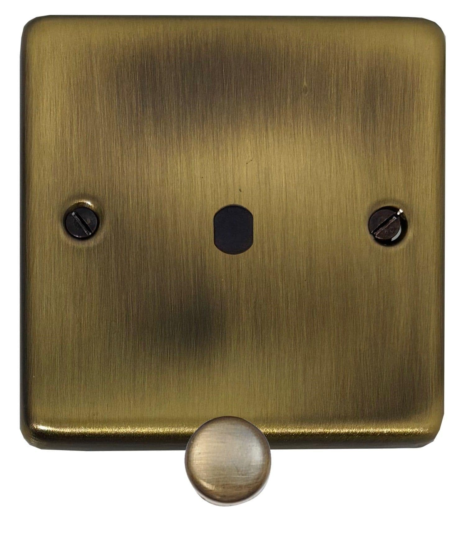 G&H Brassware Light G&H Clab11-Pk Standard Plate Antique Brass 1 Gang Dimmer Plate Only Inc Dimmer Knobs