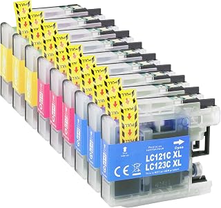 Jhaan LC123XL wkłady LC123 kompatybilne z Brother LC123 wkłady do drukarek LC-123 Brother MFC-J4410DW MFC-J470DW MFC-J6520DW MFC-J6920DW DCP-J4110DW MFC-J6720DW DCP-J552DW MFC-J870DW (zestaw 9 szt.)
