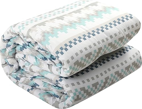 Miniatura 3 de Stratford Park Juego de edredón de 6 piezas, azul, cama tamaño King, moderno y simple, juego de ropa de cama para todas las estaciones