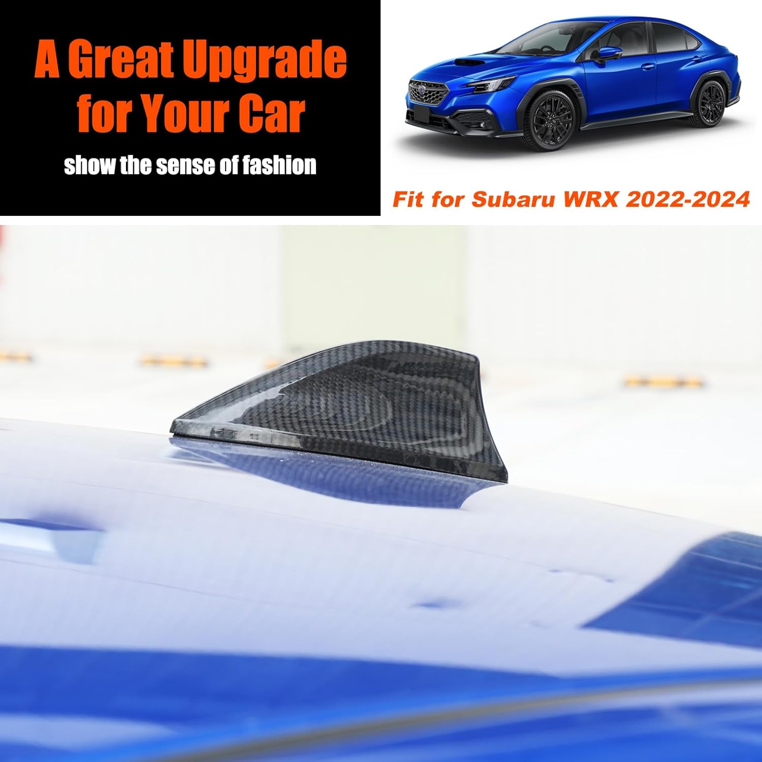 Carbon Fiber Shark Fin Antenna Cover Compatible with Subaru WRX S4 STI VB 2022-2025 Car Roof Aerial Accessories Vehicle Auto Accessories