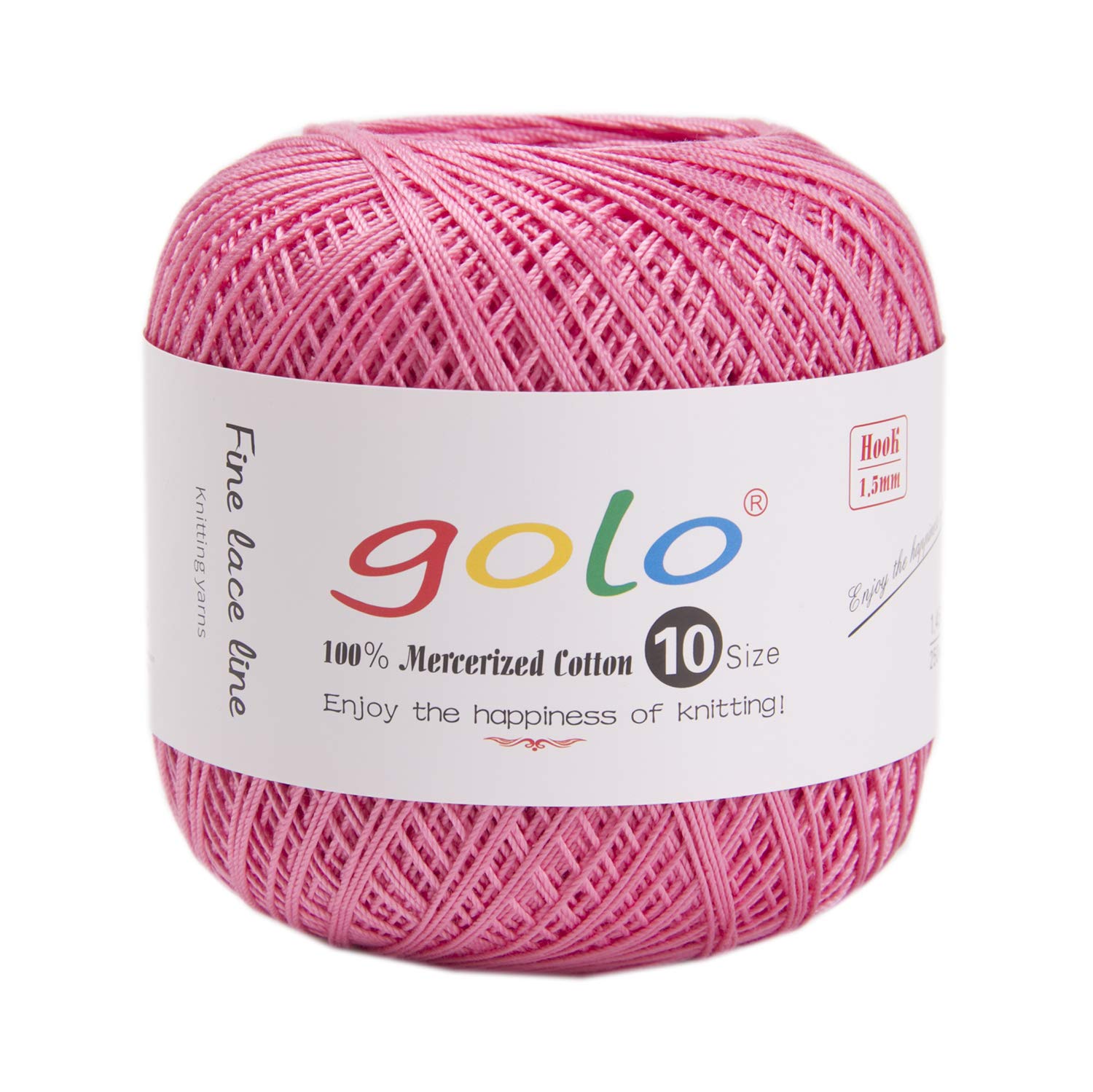 golo Crochet Thread Size 10 Pink Yarn Crochet Yarn for Beginners Cotton Yarn for Crocheting pink-104