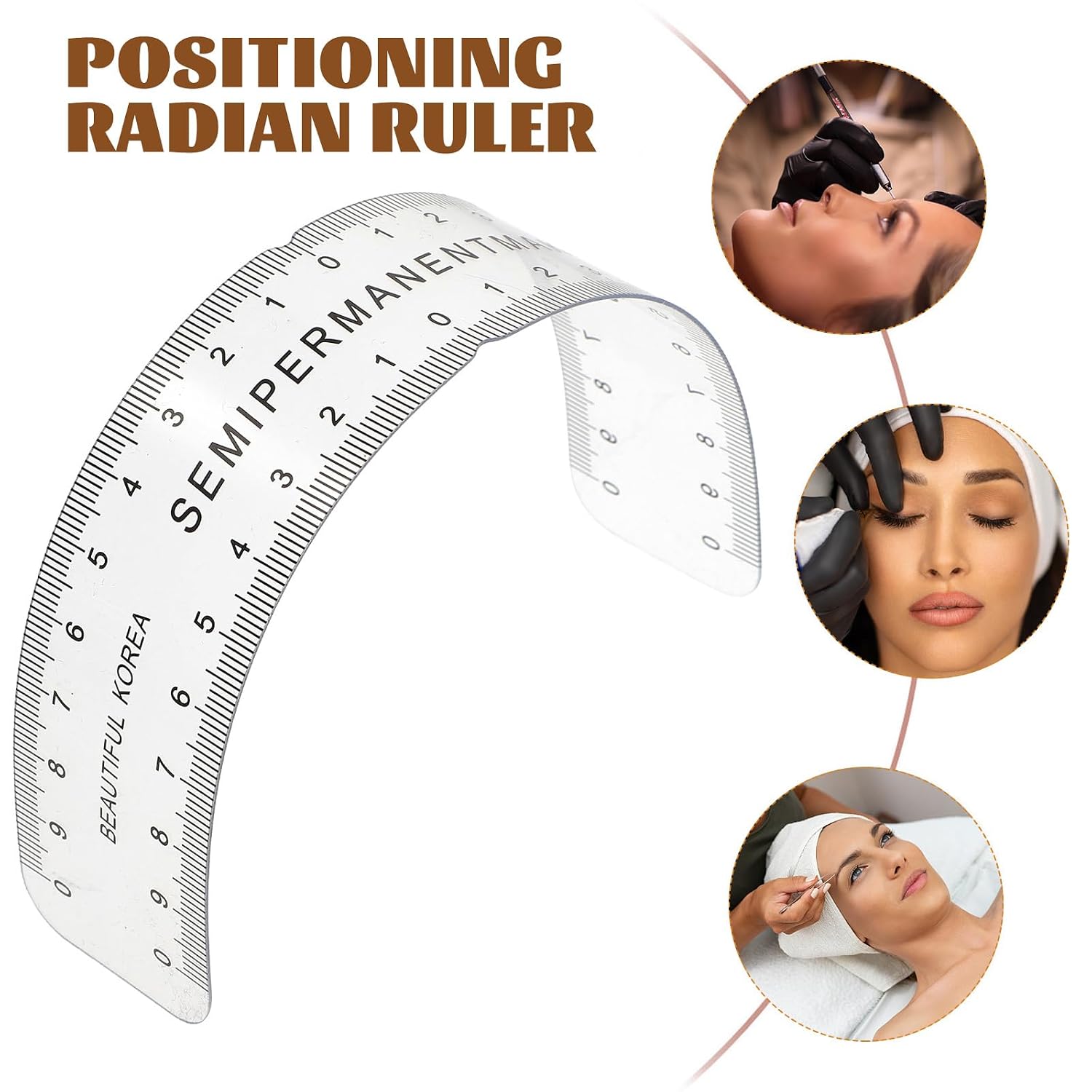 Healifty Curved Eyebrow Ruler, Plastic Microblading Measuring Tool image 5