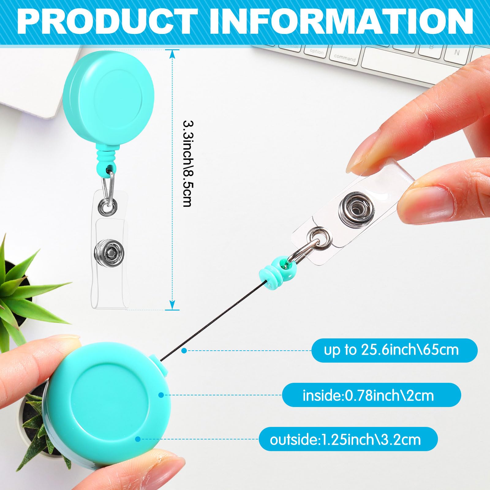 Zhanmai 48 clip retrattili per badge, 63 cm, con clip a coccodrillo girevoli a 360 gradi, colori misti, clip retrattili per badge identificativi per studenti (stile fresco)