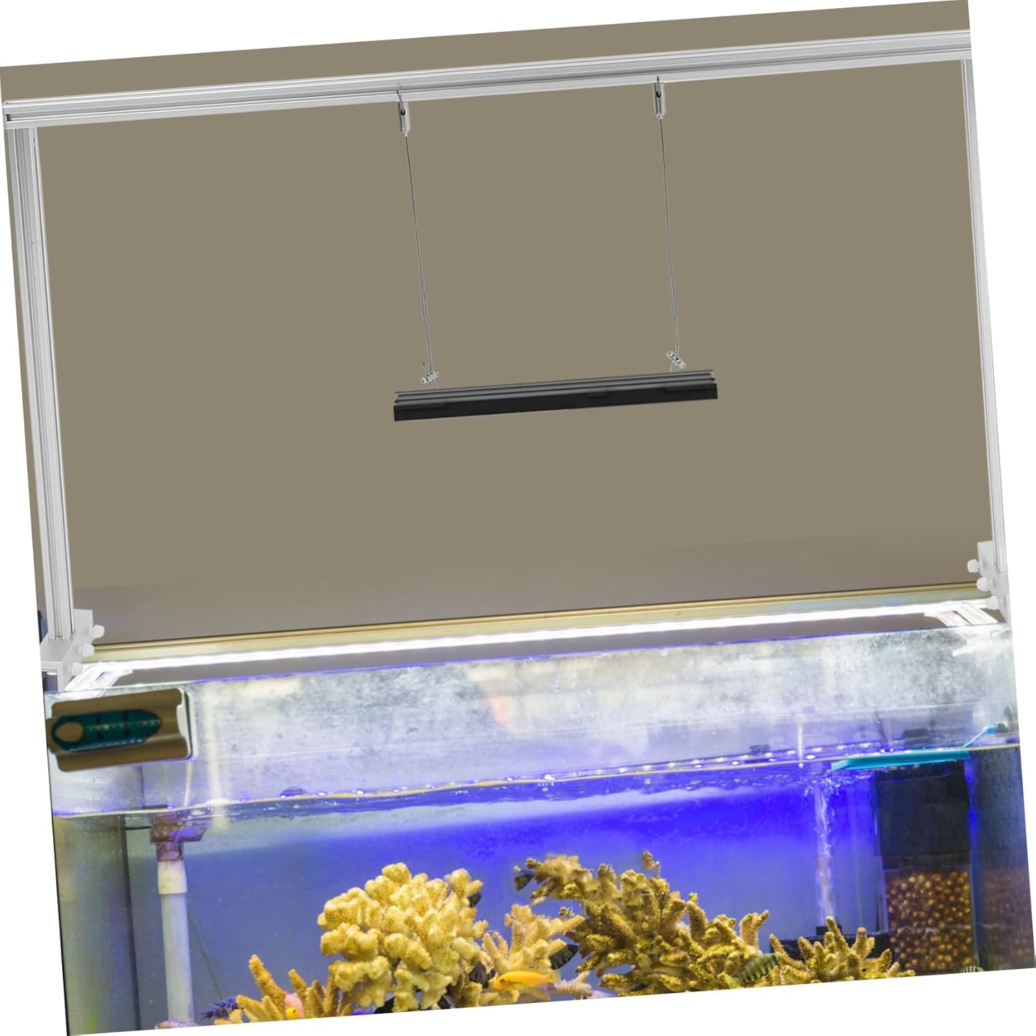 1set Aquarium Light Rack Aluminum Alloy Fish Tank Hanging Bracket Sturdy Structure for Easy Installation Fit for Aquatic Plants Strong Base Supports Heavy Lighting