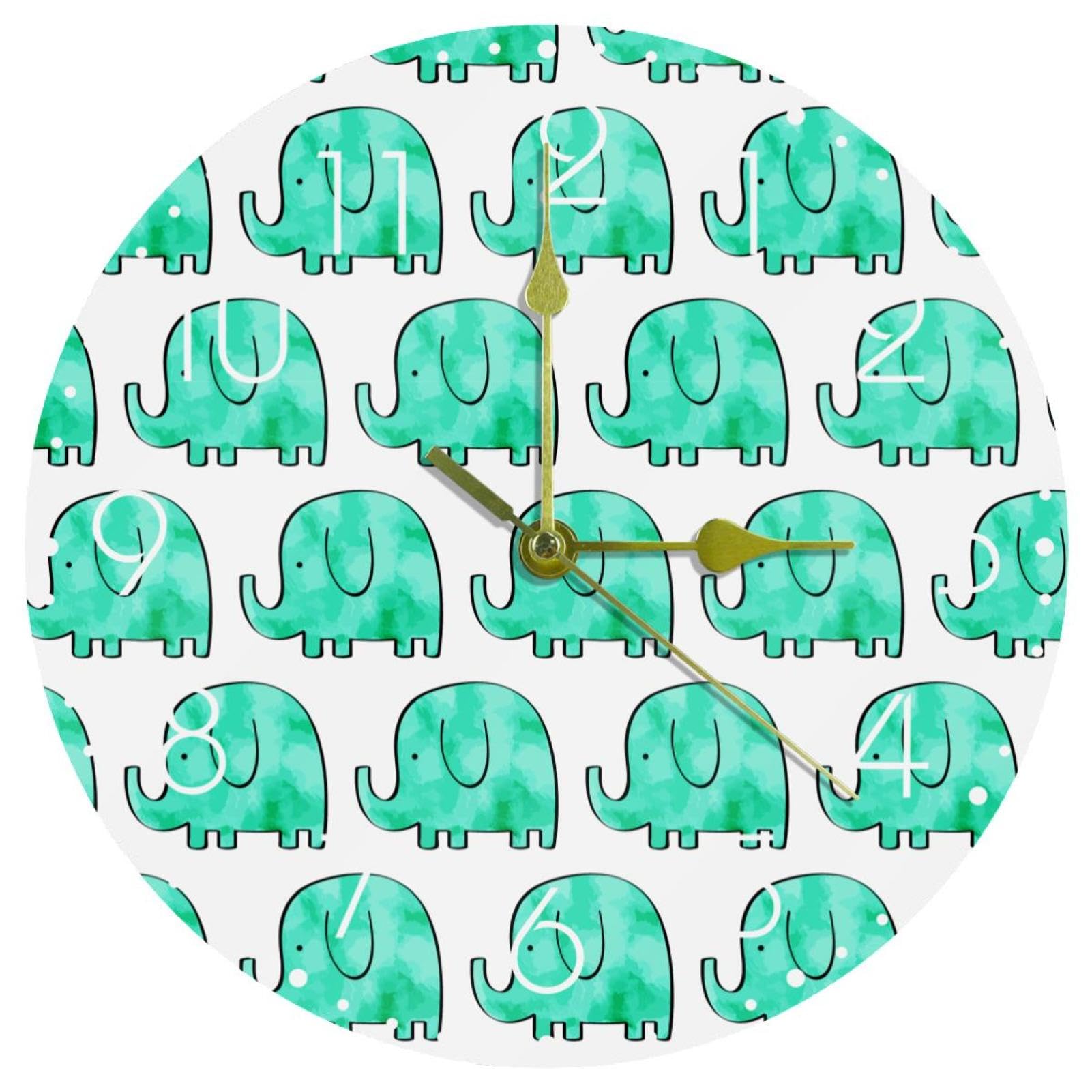 Horloge murale silencieuse de 25,4 cm en vert élégant pour salon