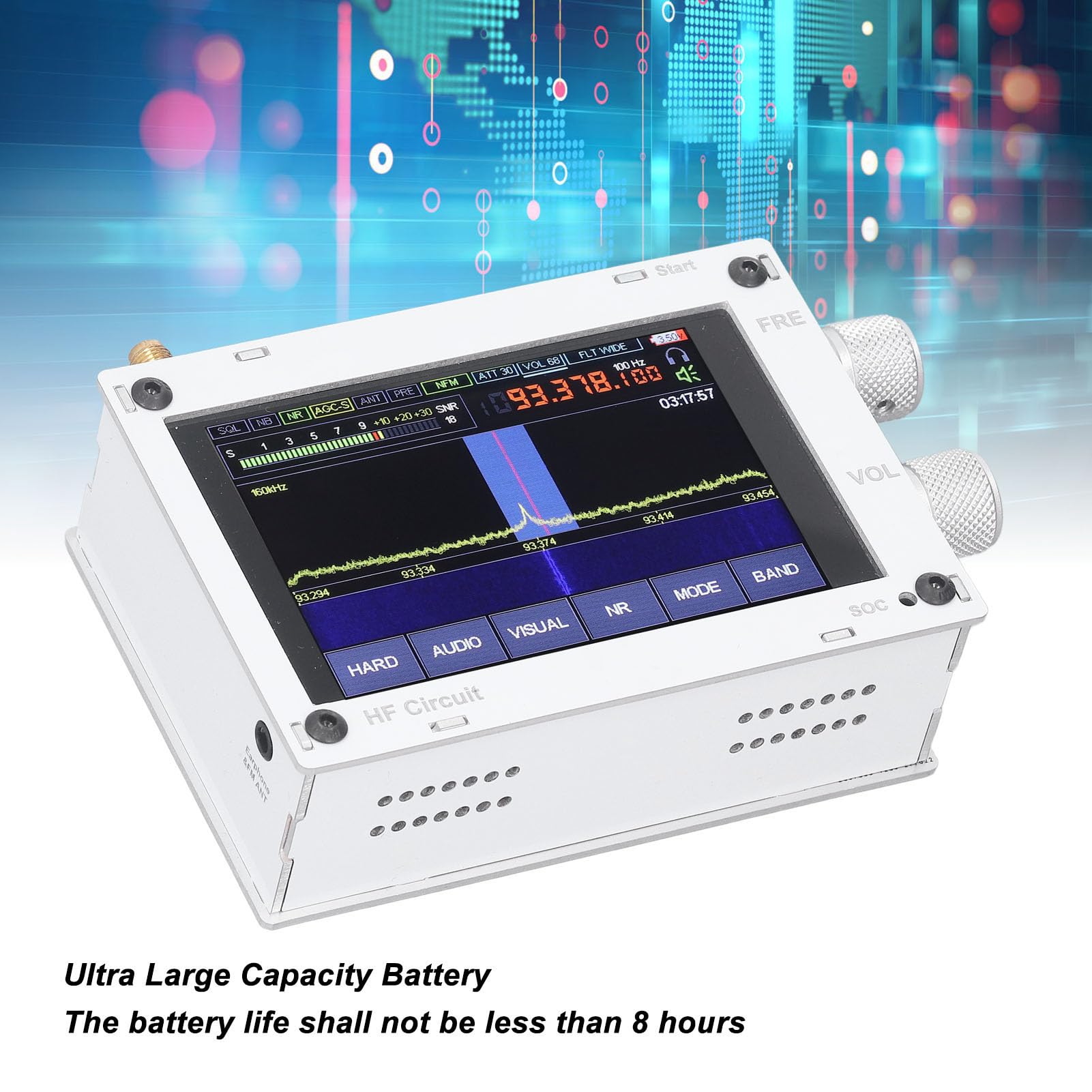 SDR短波 ラジオ 50KHz-200MHz 無線受信機とアンテナ