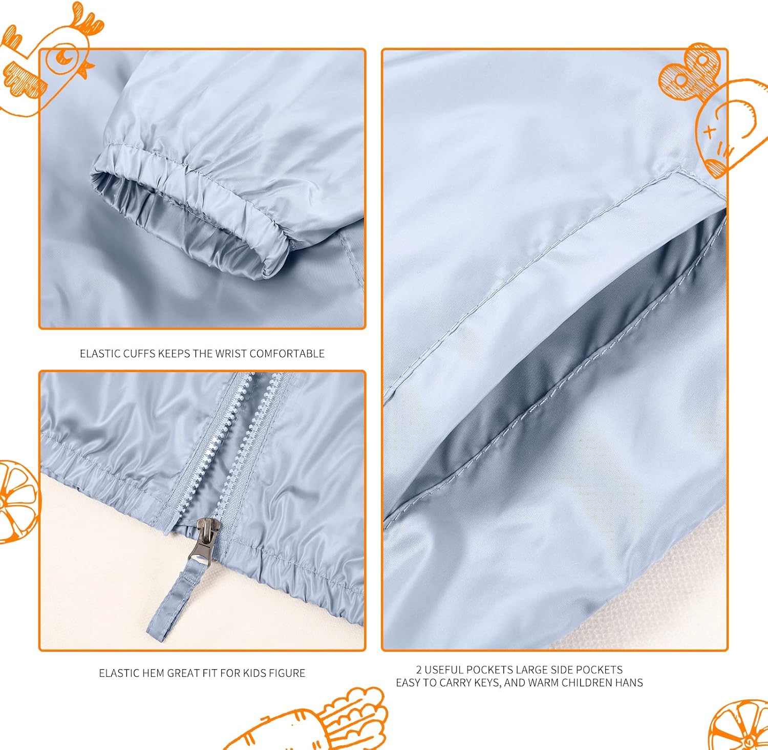 MYJAJAYI Boys Rain Jacket Lightweight Rain Coats for Kids Boy Waterproof Jacket - Image 4