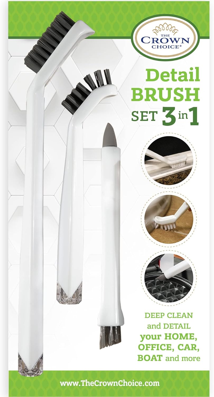 3-in-1 Grout Cleaner Brush Set – Small Cleaning Brush Set for Deep Detail Cleaning – Grout Cleaning Brush for Shower, Tile Lines Scrub Brush – Small Scrub Brushes for Cleaning Crevice, Window Track : Tools & Home Improvement