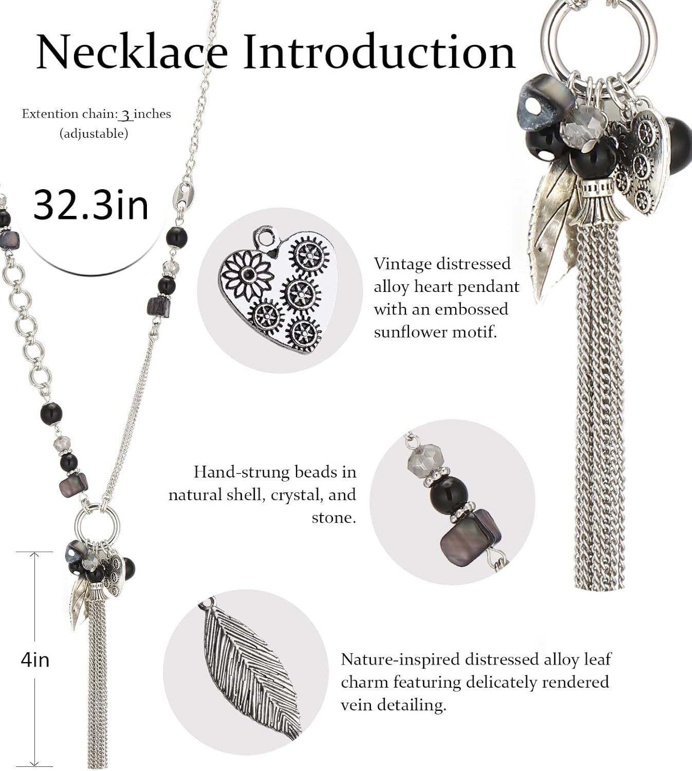 FULU AUTUMN Long Necklaces for Women Trendy Long Chunky Beaded Necklace Boho Fashion Costume Jewelry Mothers Day Gifts for Her - Image 4