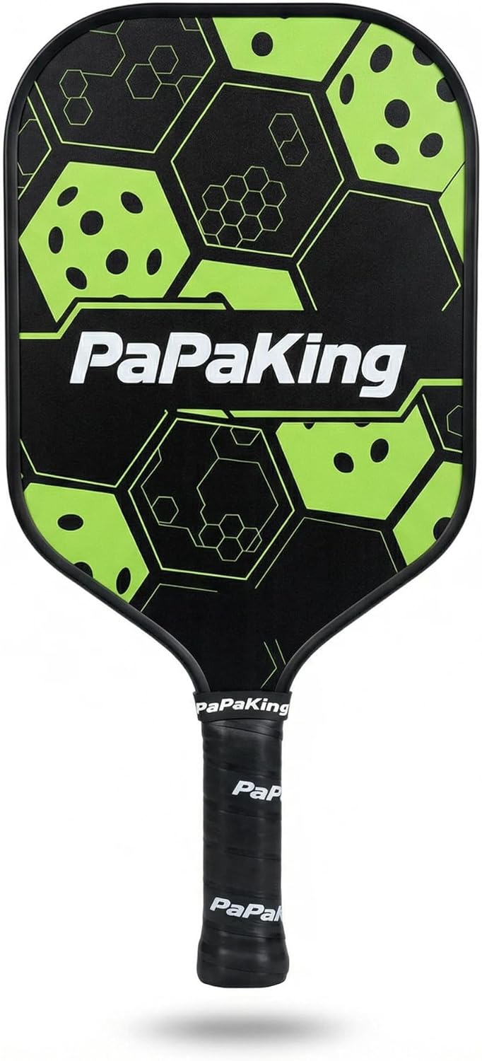 Pickleball Paddles, Lightweight Carbon Fiber Pickleball Paddle with 2 Balls, Pickle Ball Racket for Ultimate Spin and Consistency, Enhanced Shock Absorption for High Spin