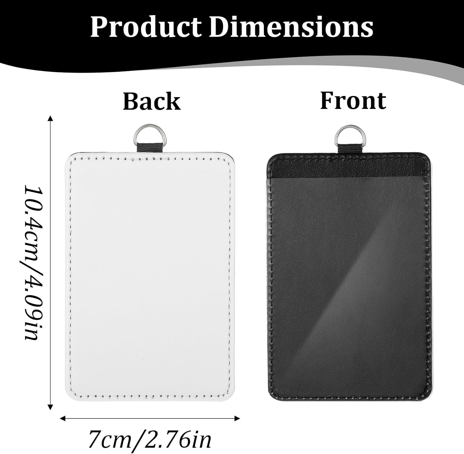 14pcs Sublimation ID Badge Holder Blanks, Bulk Leather ID Badge Holder,Heat Transfer Print Waterproof Sublimation Name Tags Blanks for Office Employees Students