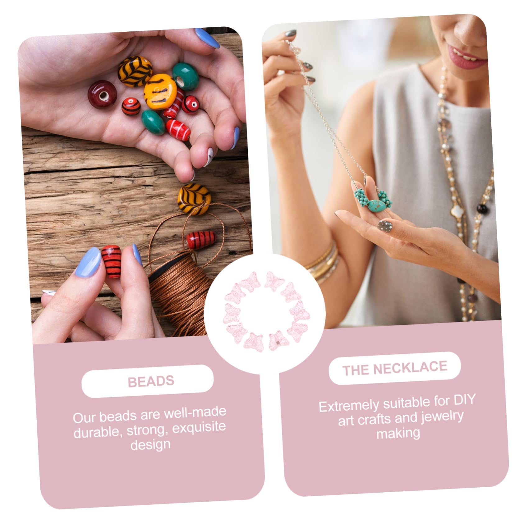 NUOBESTY 50piezas Abalorios Espaciadores Luminiscentes Para Manualidades Diseño De Brillante Perfectos Para Joyería y De Cumpleaños