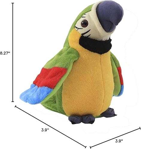Miniatura 3 de Loro parlante de guacamayo repite lo que dices, juguete de peluche de disco electrónico, animado pájaro agitado, alas que hablan, loro para
