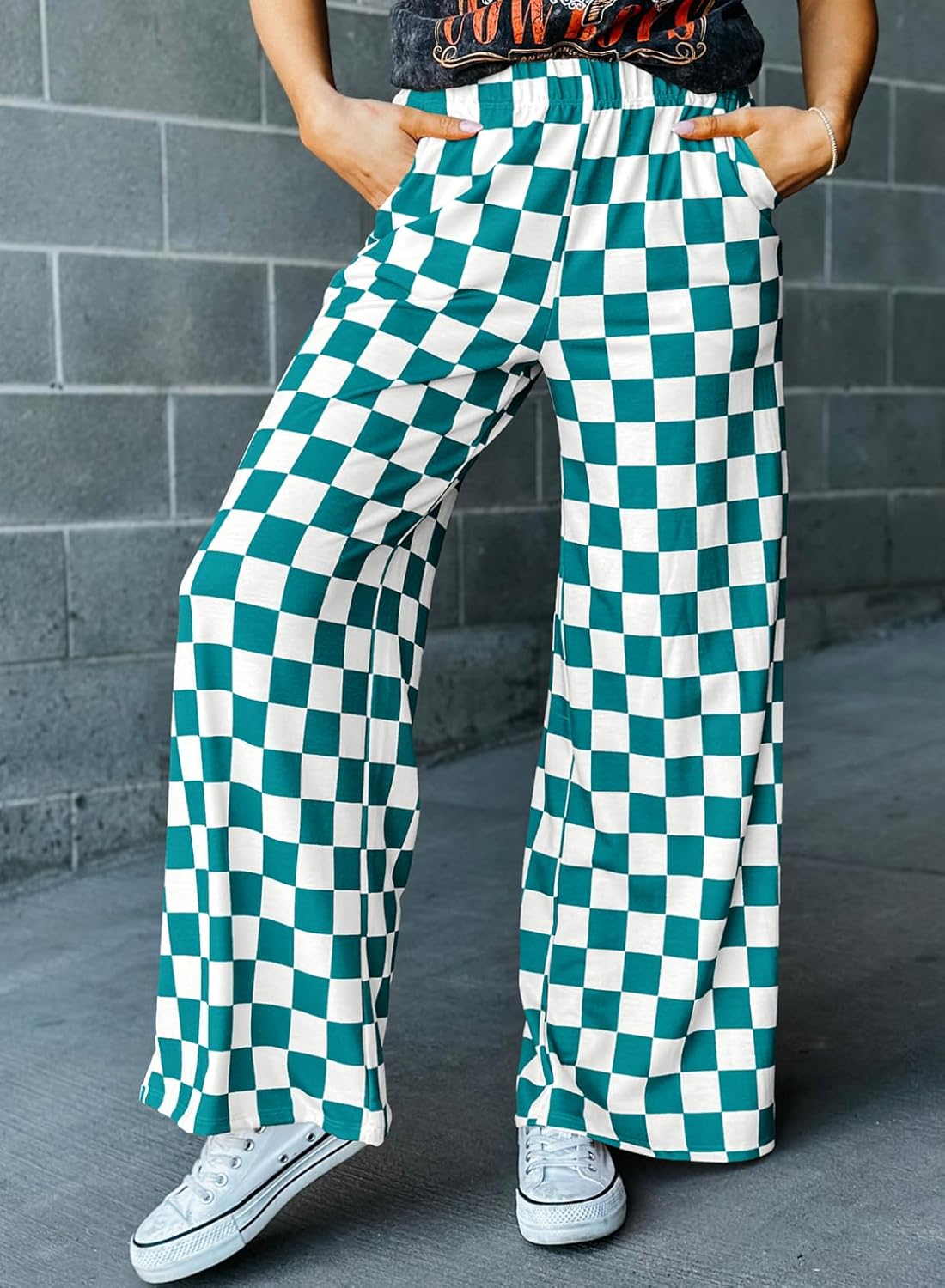 Acelitt Women's Casual Checkered Pants 2025 Spring UK Ubuy
