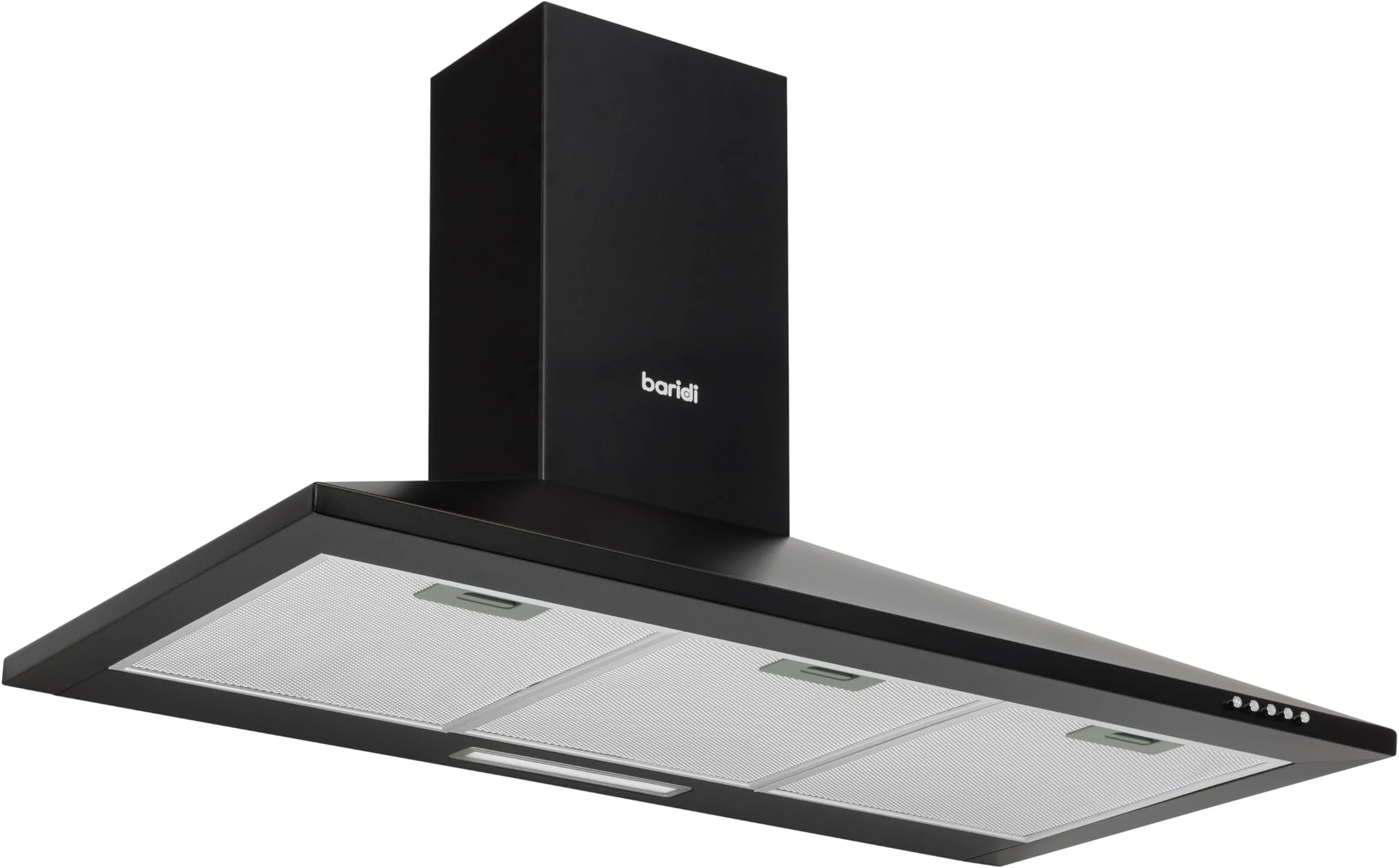 Baridi 90cm Chimney Style Cooker Hood with Carbon Filters, Black - DH59