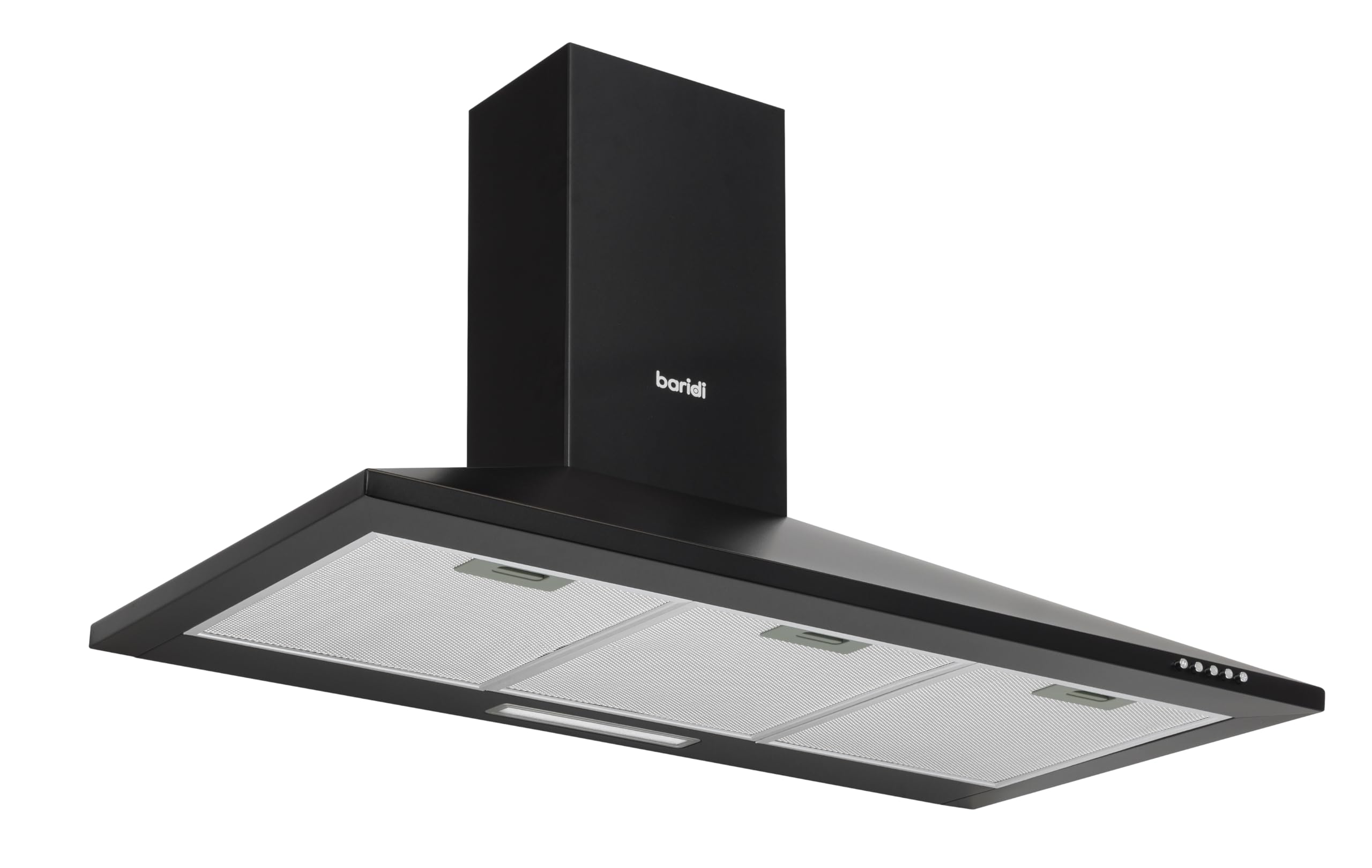 Baridi 90cm Chimney Style Cooker Hood with Carbon Filters, Black - DH59