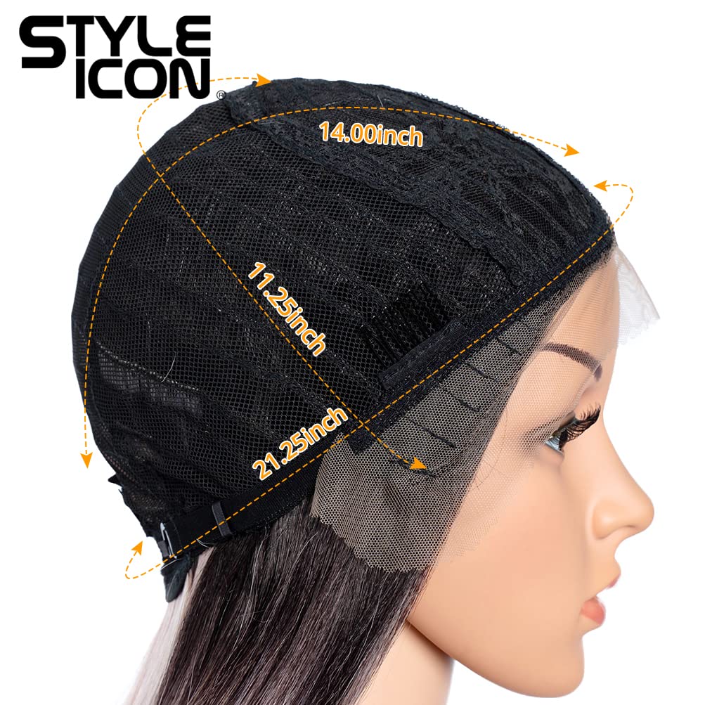 Style Icon 28" Lace Front Wigs Middle Part Lace Wig Ombre Pink Wig Long Straight Wig Synthetic Wig