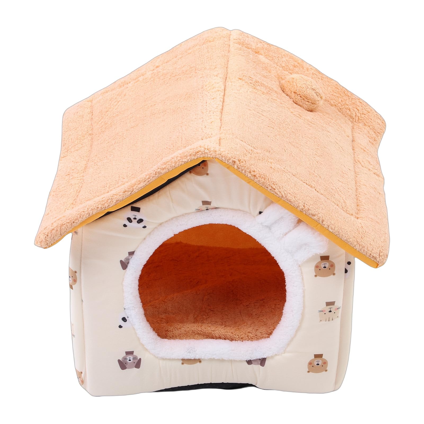 FILFEEL Accogliente Cuccia per Gatti Chiusa con Imbottitura in Peluche Staccabile - Cuccia per Animali Ventilata Invernale Ed Estiva per Gatti e Cani di Piccola Taglia da 2,5 a 7,5 Kg - per in