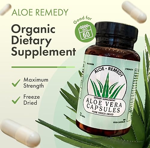 Miniatura 2 de Cápsulas de aloe vera, 180 unidades de gel liofilizado y polvo de hojas para IC BPS que apoyan la salud digestiva y de la vejiga, suplemento natural