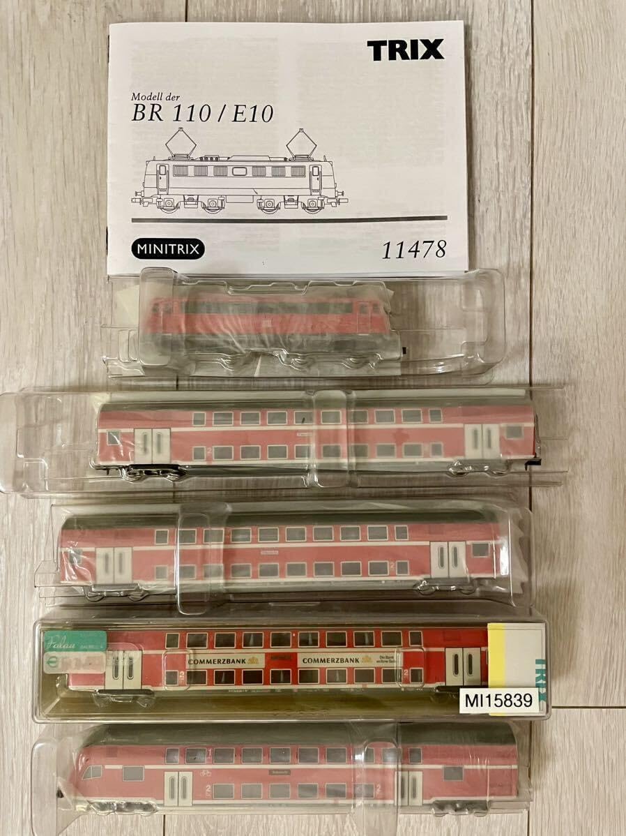 MINITRIX StarterSet1147車両のみ機関車BR110 DB+2階建客車DBz750,2等