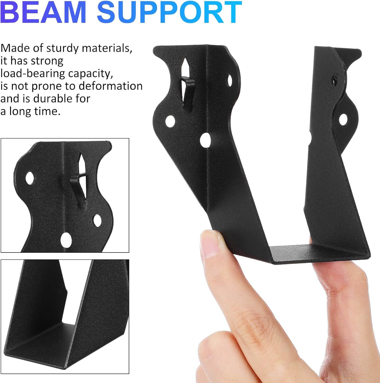 DECHOUS 10 Pack Joist Hangers 2x4: Heavy Duty Face Mount Joist Hangers for Wood, Floor Deck, Ceiling, Roofs - Hurricane Tie Brackets