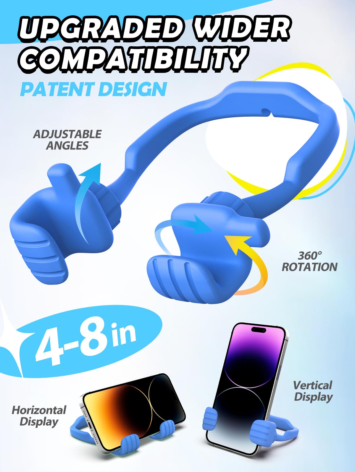 Teen Boys Gifts for Men Adults Fathers Day Cell Phone Stand: UPGRADE Gifts for Kids Son Adjustable Lazy Thumbs Up Phone Holder for Desk Cool Gadgets Fun Gifts ideas for Him Husband Stocking Stuffers