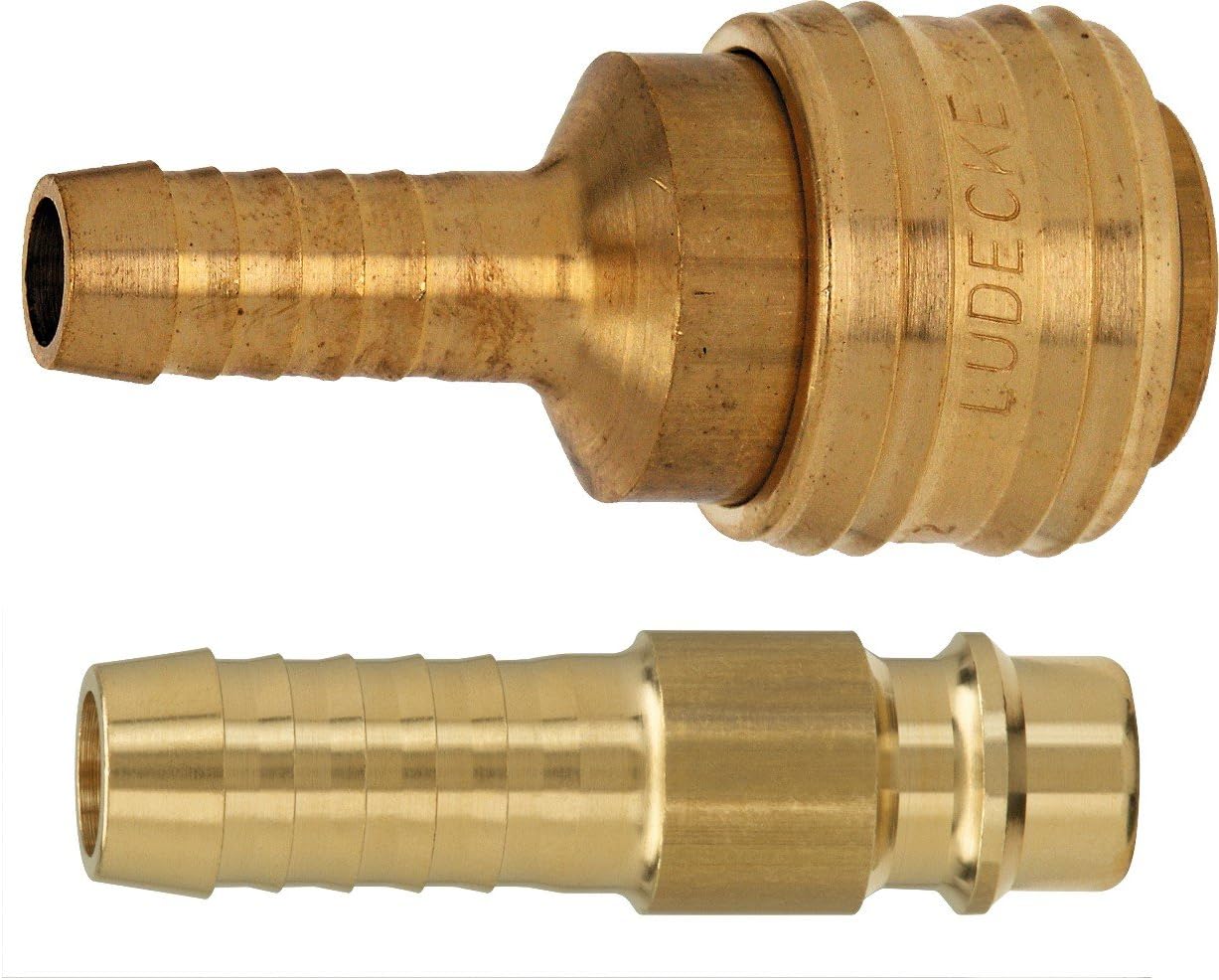2 Stück Druckluftkupplung NW 7,2 - Messing Schnellkupplung Für 8mm Schläuche
