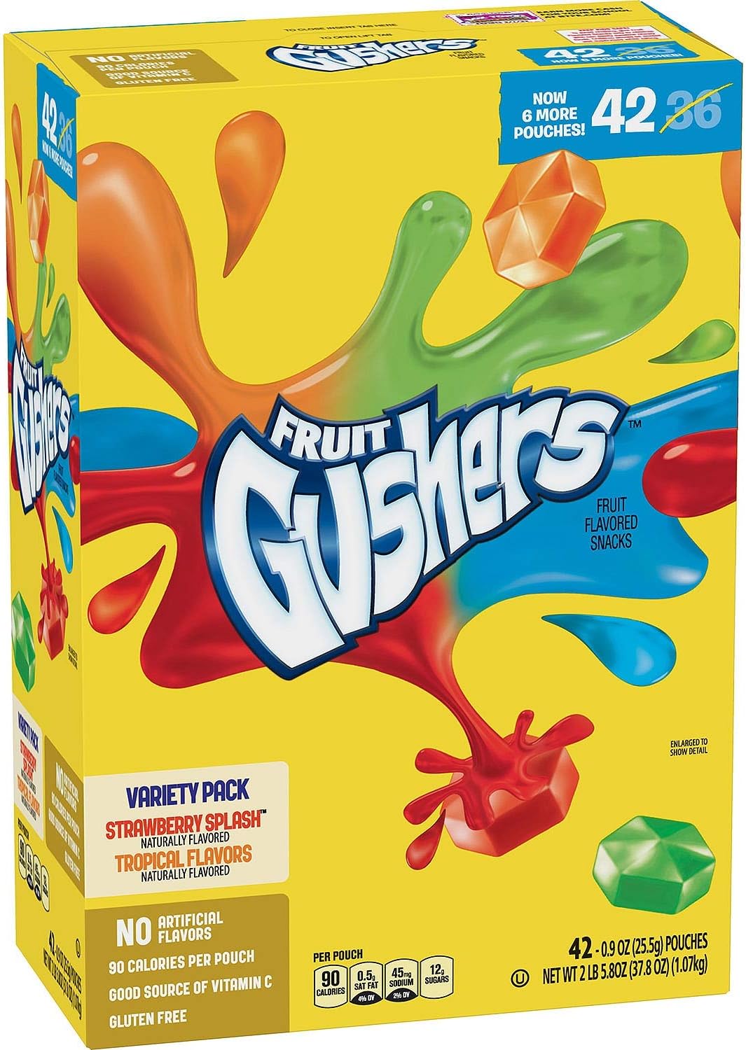 Fruit Gushers Variety Pack, Strawberry Splash and Tropical (42 ct.)(Pack of 6)