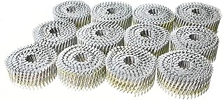 GXYWADY 3600Pcs Wire Coil Siding Nails 0.092 x 2-1/4 in Hot-Dip Galvanized Paint-Dipped Ring Shank Inclined 15 Degree Full Round Head Siding Nails of Lathing and Sheathing Materials