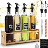 4 Oliere In Vetro 500ml USENG - Con Tappi In Sughero, Etichette, Penna E Imbuto - Foto 2