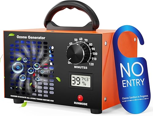 Generador de ozono Máquina eliminadora de olores - Purificador de ionizador de aire 2 en 1 160,000 mgH Desodorizador O3 de alta capacidad con