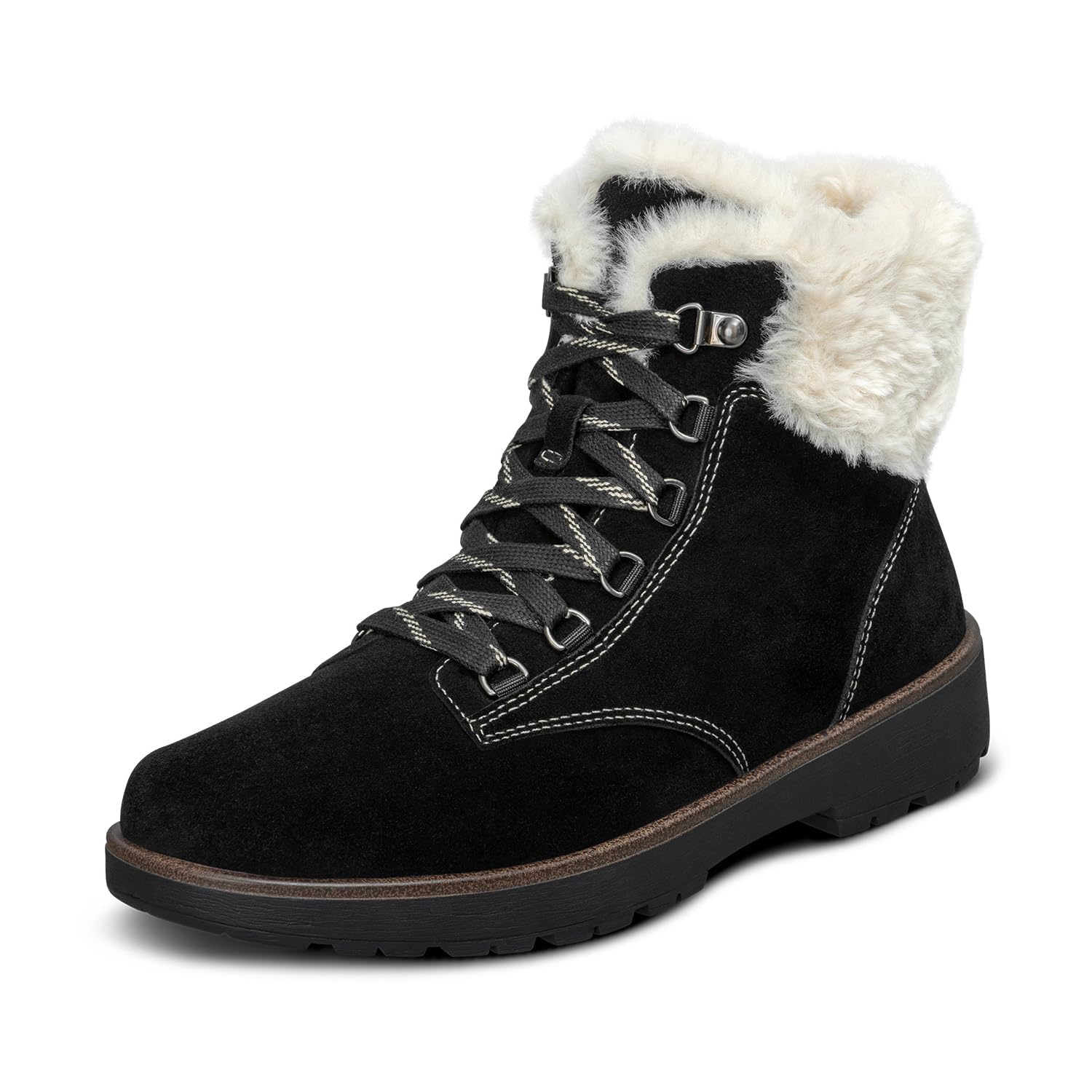 Orthofeet Women's Orthopedic Leather Stella Lace-Up Boots