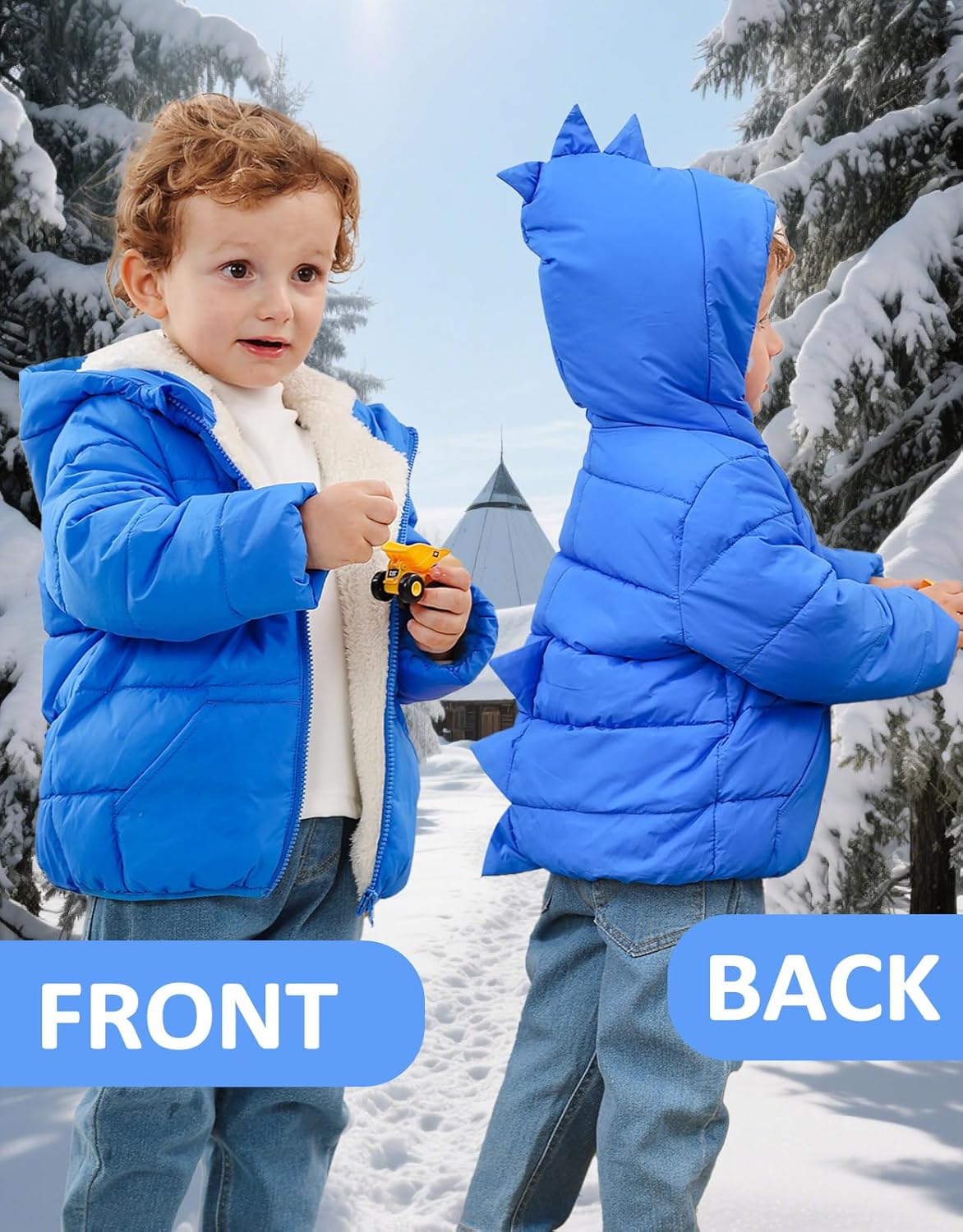 UNICOMIDEA Toddler Boys Girls Winter Coats Hooded Warm Puffer Jacket for Baby Outwear 6M-4T - Image 5