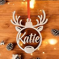 Vista 3 de Generic Adorno navideño de madera rústica personalizado, nombre personalizado, 2024