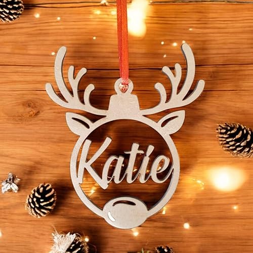 Miniatura 3 de Generic Adorno navideño de madera rústica personalizado, nombre personalizado, 2024