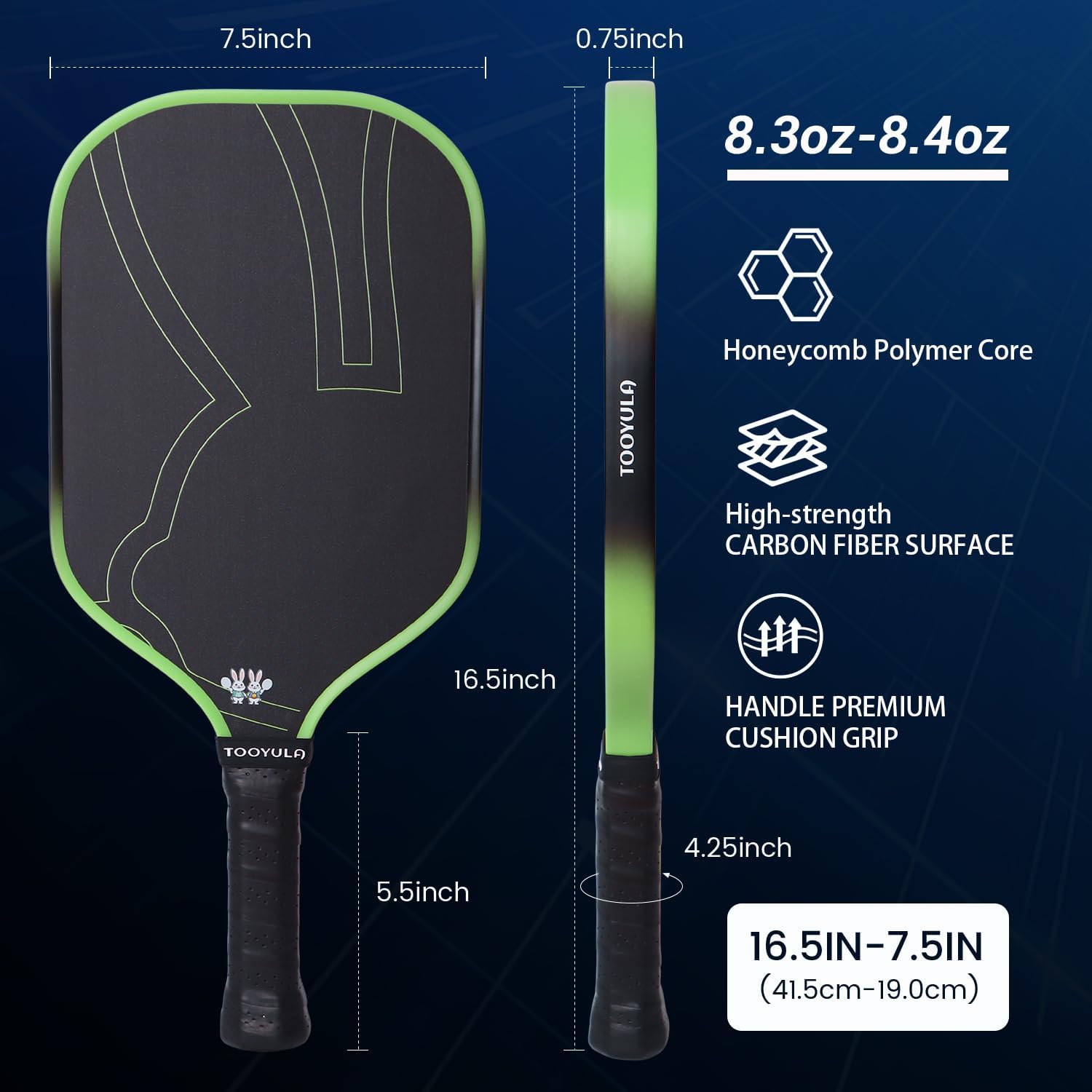 TOOYULA T700 Pickleball Paddle Outdoor Professional 16mm Honeycomb Polymer Core