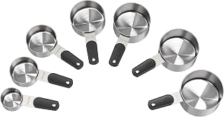 DOTINGHUX® Magnetic Handles 7 Piece Stainless Steel Measuring Cups,Black