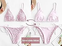 Vista 3 de ZAFUL - Bikini triangular con tirantes para mujer, traje de baño de 2 piezas
