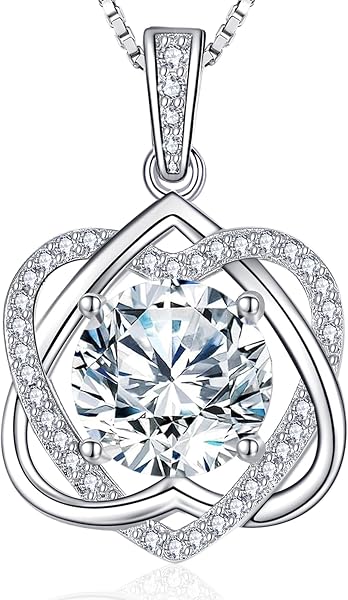 InfinityLove Heart Pendant Necklaces for Women, 2-5 Carat Moissanite Heart…