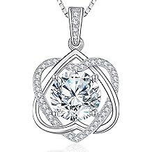 InfinityLove Heart Pendant Necklaces for Women, 2-5 Carat Moissanite Heart Necklace, Anniversary Birthday Christmas Valentine Engagements Mothers Day Jewelry for Wife Her Girlfriend Mom Daughter