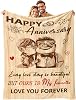 Romantic Anniversary Blanket Gifts for Her Him Couple - Anniversary Wedding Gifts for Men Women - Happy Anniversary Decorations for Husband Wife Girlfriend Boyfriend - Aniversario Blanket 50x60"