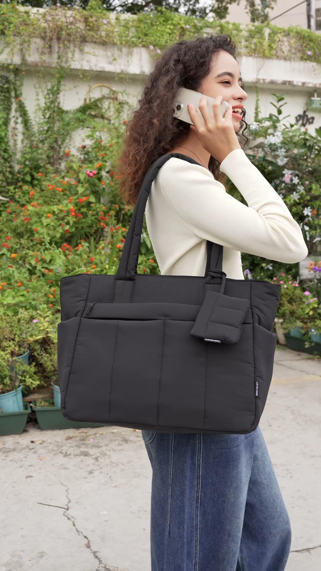 LOVEVOOK bolso tote acolchado para mujer con cierre miniatura 7