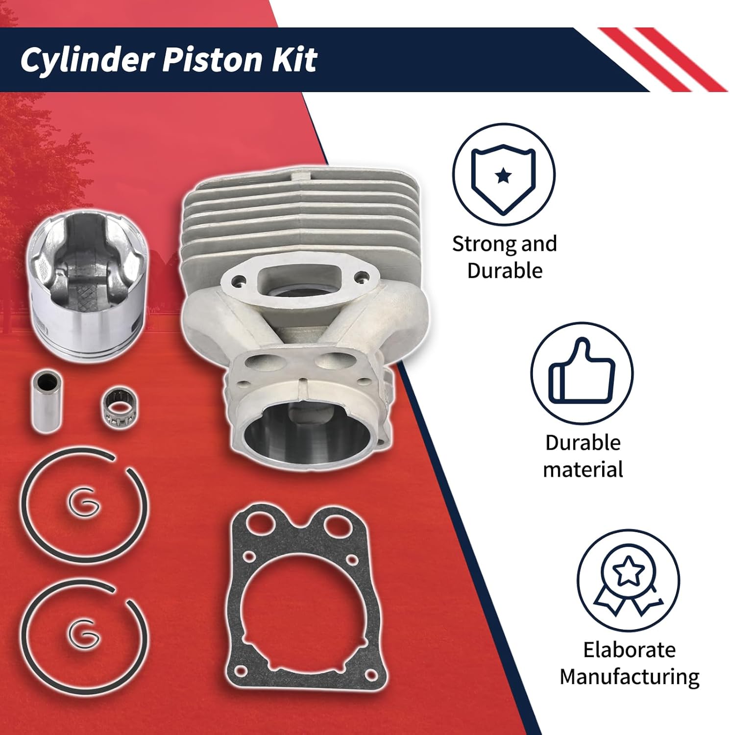 Cylinder Piston Kit Compatible with Husqvarna K970 K970II K970II Ring K970III Cut-Off Saw| Replace 586351004 586351001