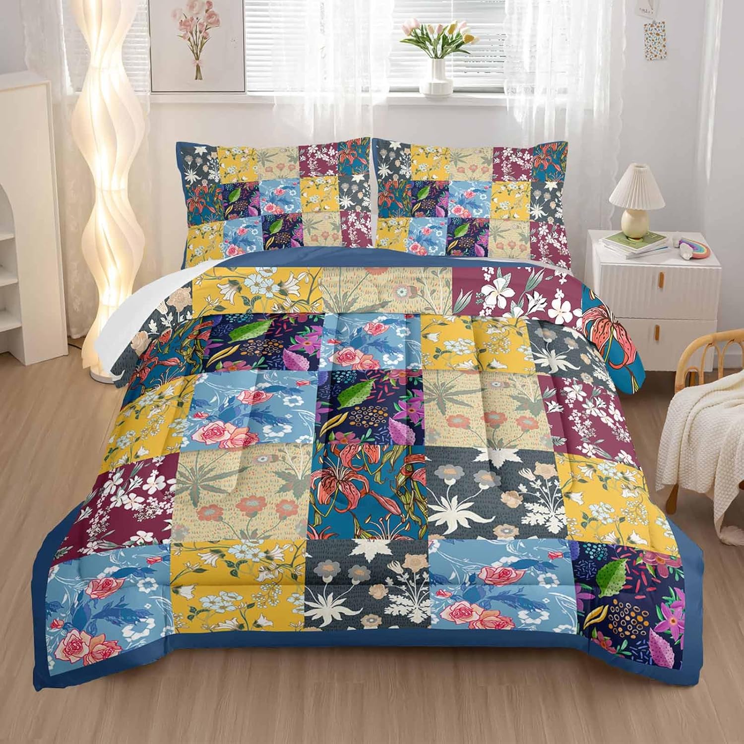 Sun and Moon Bedding Set, Celestial Galaxy Comforter Set Full Comforter Set for Girls Women Kids BlackGold Galaxy Bohemian Exotic Gothic Quilt 1 Comforter + 2 Pillow Cases