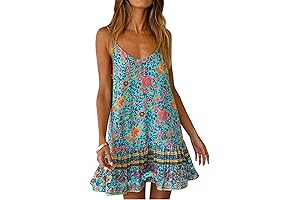 Qearal Women's Boho Floral Printed Dress: The Epitome of Lightweight Summer Chic