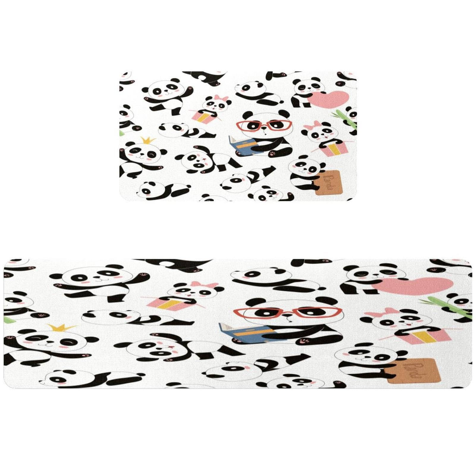 Tapete de cocina de panda ideal para pasillo y cuarto de lavado absorbente
